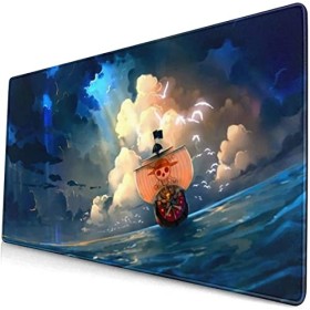 WORKSDUO Anime One Piece Tapis de souris jeu étendu avec bords cousus Grand support en caoutchouc antidérapant pour le travai