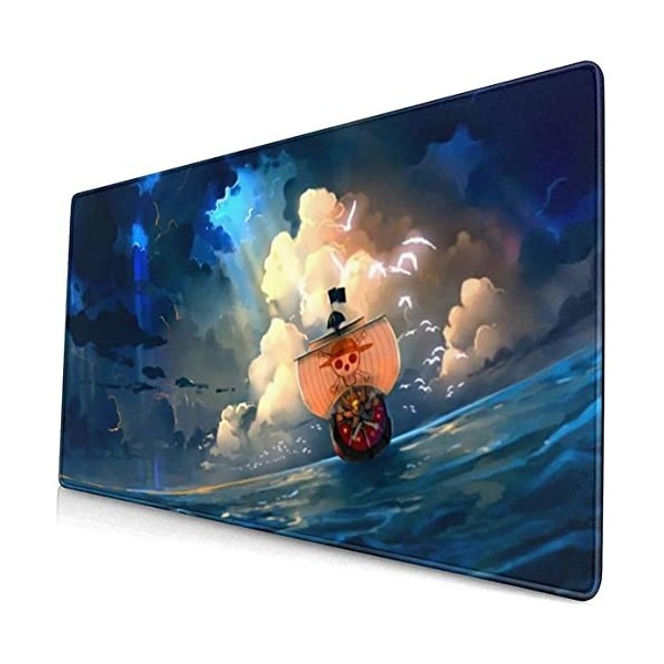 WORKSDUO Anime One Piece Tapis de souris jeu étendu avec bords cousus Grand support en caoutchouc antidérapant pour le travai