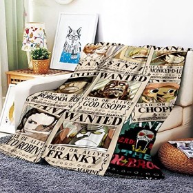 One Piece Bounty Wanted Couverture De Lit De Couverture Douce Chaude En Flanelle De Haute Qualité Adaptée à Lacouverture De C