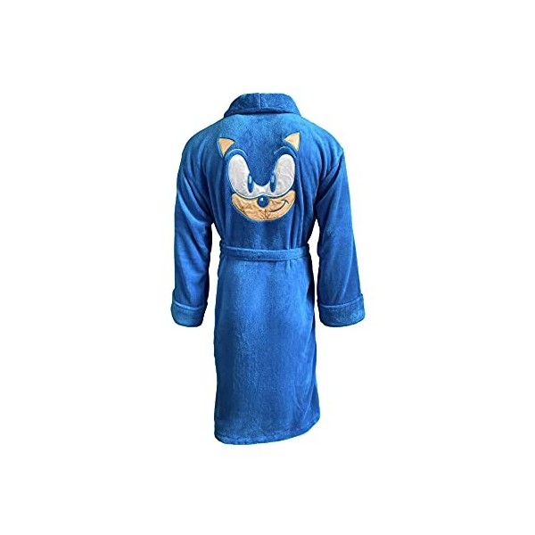 Groovy Uk Sonic Class of 91 Peignoir en Polaire avec Ceinture Produit Officiel Bain, Bleu, Taille Unique Unisexe