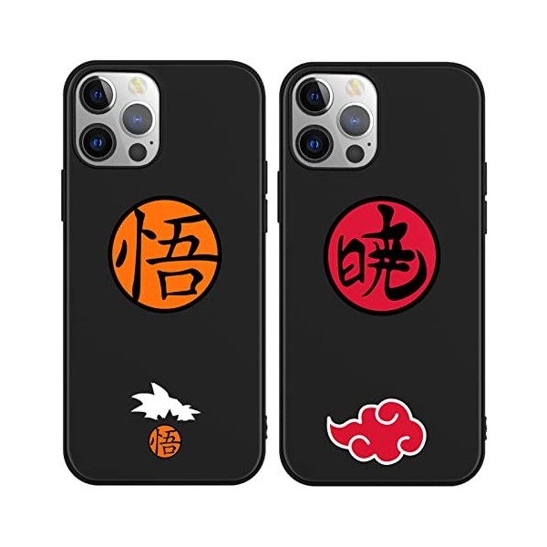 2 Pièces Coque pour Apple iPhone 15 Plus 6.7 Pouce, Anime Manga Case Kakashi Akatsuki Motif Dessin Matte Protection Housse Ét