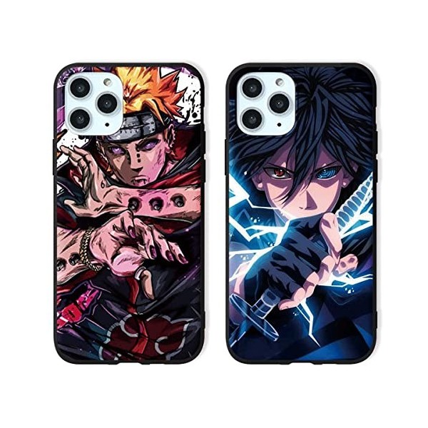 2 Pièces Coque pour Apple iPhone 15 Plus 6.7 Pouce, Anime Manga Case Kakashi Akatsuki Motif Dessin Matte Protection Housse Ét