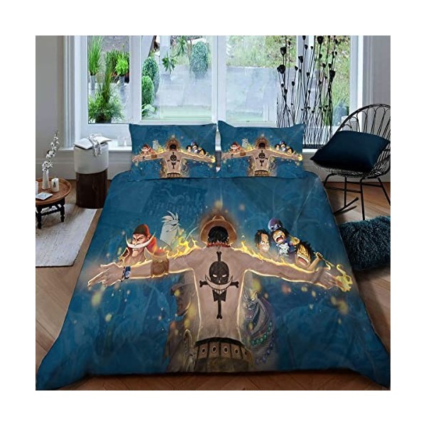 MYLZZ Housse de Couettes Parure de Lit Motif 3D Microfiber 1 Et 2 Personnes Parure De Lit Anime, Drap De Lit pour Enfants, Ga