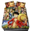 EVLURE Parure de lit Anime One Piece Parure de lit Luffy - Housse de Couette 3D Parure de Lit en Microfibre avec Fermeture éc