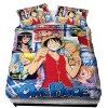 EVLURE Parure de lit Anime One Piece Parure de lit Luffy - Housse de Couette 3D Parure de Lit en Microfibre avec Fermeture éc
