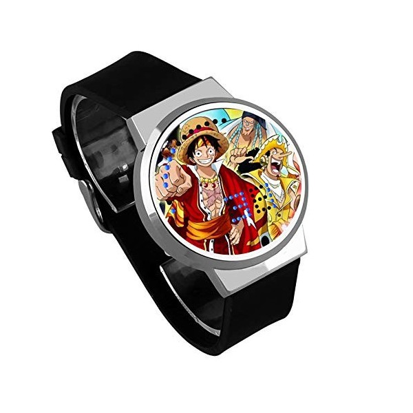 Montres Bracelet,Mode Écran Tactile LED Montre Créative One Piece Animation Entourant Montre Électronique Lumineuse Étanche S