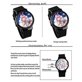 Montres Bracelet,Mode Écran Tactile LED Montre Créative One Piece Animation Entourant Montre Électronique Lumineuse Étanche S