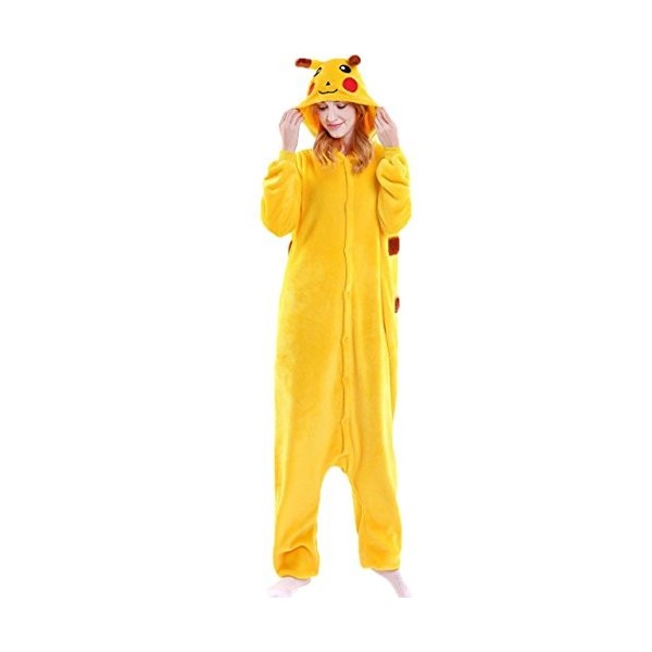 Joy Start Pyjama unisexe pour adulte en peluche Cosplay Animal One Piece Halloween Carnaval Costume Sleepwear Homewear, Giant