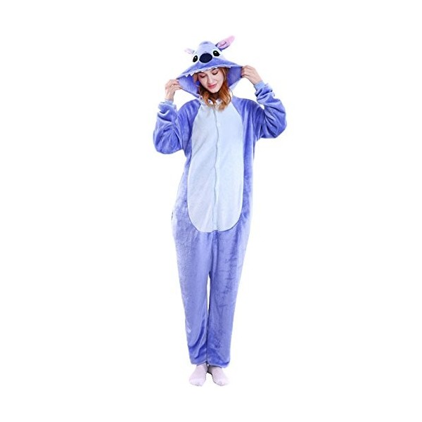 Joy Start Pyjama unisexe pour adulte en peluche Cosplay Animal One Piece Halloween Carnaval Costume Sleepwear Homewear, Giant