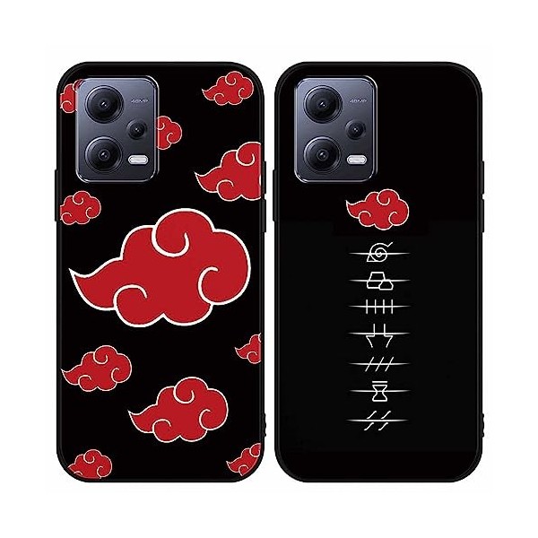 2 Pièces Coque pour Apple iPhone 15 Plus 6.7 Pouce, Anime Manga Case Kakashi Akatsuki Motif Dessin Matte Protection Housse Ét