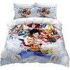 BioNyt Anime Housse de Couette 140x200-100% Microfibre One Piece Parure de Lit Super Douce et Confortable, avec Housse de Cou