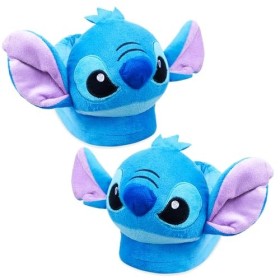 Disney Chaussons Femme Chaussons Peluche Adulte Rigolo Idée Cadeau Stitch Bourriquet Baby Yoda Bleu Stitch, 36-37 