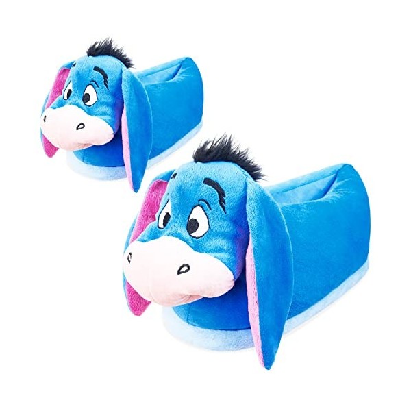 Disney Chaussons Femme Chaussons Peluche Adulte Rigolo Idée Cadeau Stitch Bourriquet Baby Yoda Bleu Stitch, 36-37 