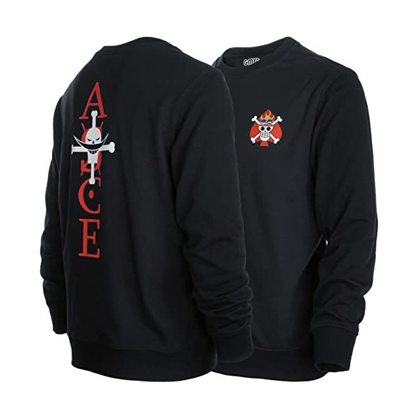 GMYG One Piece Whitebeard Portgas·D·Ace Logo Graphique dAnime Japonais Coton de qualité supérieure Hommes/Femmes Sweatshirt 