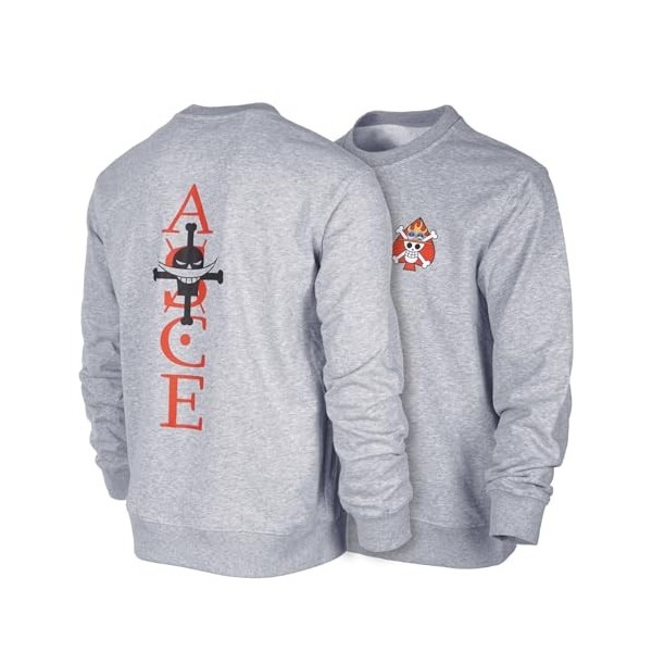 GMYG One Piece Whitebeard Portgas·D·Ace Logo Graphique dAnime Japonais Coton de qualité supérieure Hommes/Femmes Sweatshirt