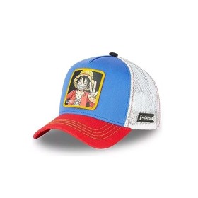 Capslab Luffy One Piece Blue Red Trucker Cap - One-Size