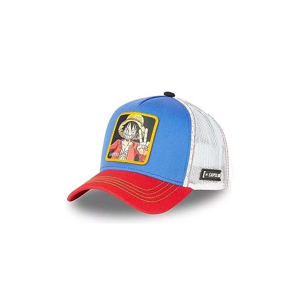 Capslab Luffy One Piece Blue Red Trucker Cap - One-Size