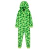 Minecraft Combinaison Pyjama Enfant Pixel Jeu Vidéo Vert Creeper Ou Noir, Vetement Garçon Ado, Grenouillère en Polaire Douce 
