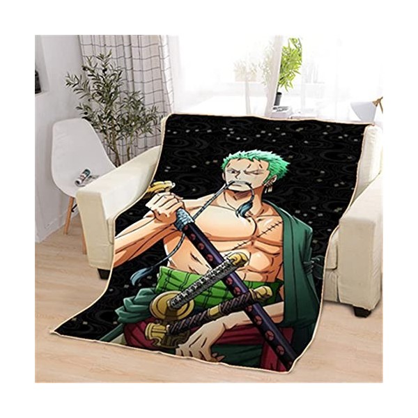 NECEHY Luffy One Piece Couvertures et Plaids 3D Imprimé Blanket Cartoon Anime Characters Couverture Souple en Peluche Flanell