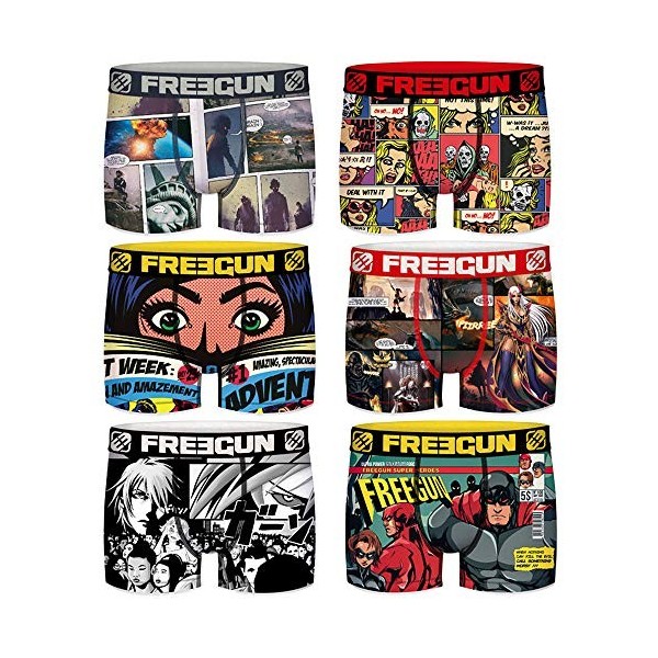 Freegun - Lot de 6 Boxer Surprises Aléatoires Enfants 14/16 ans - Multicolore