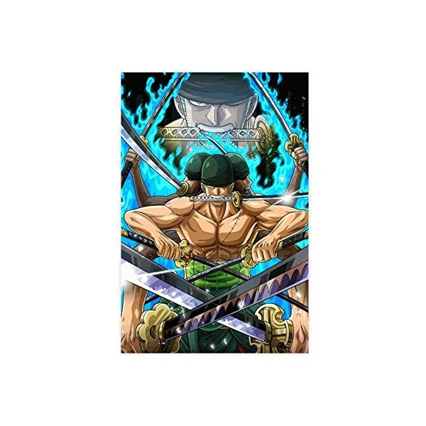 FUKITT Poster One Piece Roronoa Zoro 5 sur toile sans cadre 50 x 75 cm