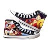 One Piece Luffy Roronoa Zoro Printed Cosplay Chaussures unisexe adulte Baskets montantes en toile, 40 EU