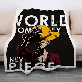 NECEHY Luffy One Piece Couvertures et Plaids 3D Imprimé Blanket Cartoon Anime Characters Couverture Souple en Peluche Flanell
