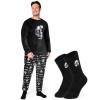 Disney The Mandalorian Pyjama Homme en Polaire M-2XL, Ensemble Pyjama et Chaussettes Pilou Pilou, Idée Cadeau Geek Homme Noi