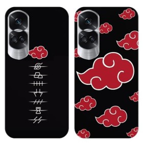 2 Pièces Coque pour Honor 90 Lite 5G 6.7 avec Anime Akatsuki Manga Cover Rouge 3D Imprimé Motiv Case Doux Antichoc Silicone