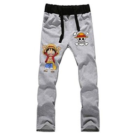 WANHONGYUE Anime One Piece Luffy Pantalons de Sport Jogging Adulte Cosplay Bas de Survêtement Sweatpants Trousers avec Poches