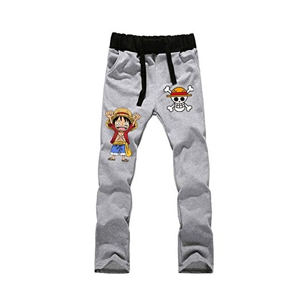WANHONGYUE Anime One Piece Luffy Pantalons de Sport Jogging Adulte Cosplay Bas de Survêtement Sweatpants Trousers avec Poches