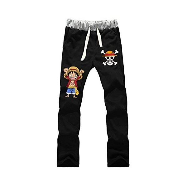 WANHONGYUE Anime One Piece Luffy Pantalons de Sport Jogging Adulte Cosplay Bas de Survêtement Sweatpants Trousers avec Poches