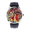 Cortney Anime One Piece Montre bracelet unisexe analogique à quartz avec bracelet en cuir pour filles et garçons