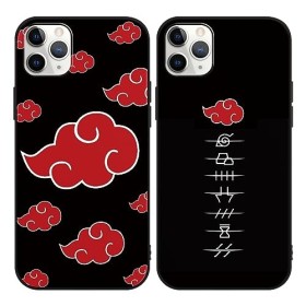 2 Pièces Coque pour Apple iPhone 15 Pro 6.1 Pouce avec Anime Akatsuki Manga Cover Rouge 3D Imprimé Motiv Case Doux Antichoc S