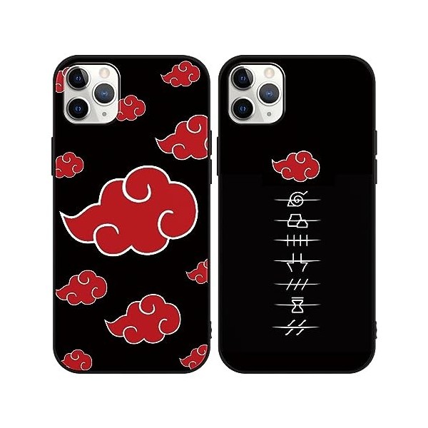 2 Pièces Coque pour Apple iPhone 15 Pro 6.1 Pouce avec Anime Akatsuki Manga Cover Rouge 3D Imprimé Motiv Case Doux Antichoc S