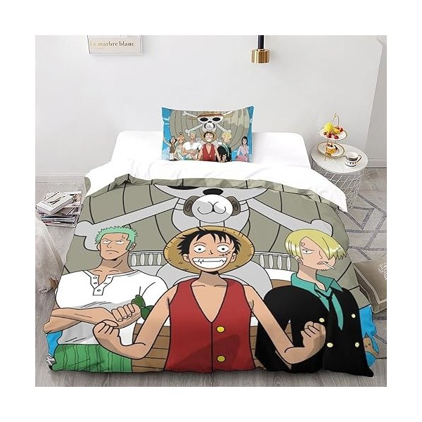 One Piece Housse De Couettes Parure De Lit Parure Luffy Anime Housses De Couettes 3D Chambre Décor 2 pièces Ensemble De Liter