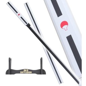 RKS Diffusion Katana Tout en Bois Lame en Bois Sasuke Epee Blanc Epee Kusanagi Sabre Cosplay Sasuke Katana + Presentoir en Bo