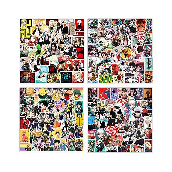 anime mixte autocollants mixed stickers Demon Slayer Tokyo My Hero Academia Jujutsu Kaisen sticker autocollant 200pcs …