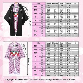 Amycute Déguisement Demon Slayer Cosplay Enfant Adulte Kamado Tanjirou Nezuko Kimono Kochou Shinobu Fête Halloween Carnaval C