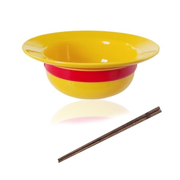 Ubephant One Piece Bol Ramen, Dessin Animé Bol Chapeau de Paille, Céramique Ramen Bowl 500ml, Bol à Soupe en Céramique Avec B
