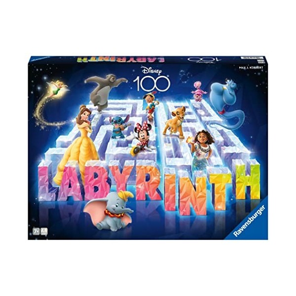 Ravensburger - Le Grand Classique des Jeux de société - Labyrinthe Disney 100ème anniversaire - Jeu de plateau - Jeu de réfle