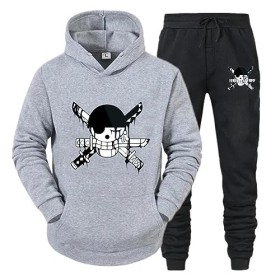 Femmes Hommes Survêtement Anime One Piece Sweats À Capuche Imprimés Hauts De Sport et Pantalons De Jogging Mode Sweat Ensembl