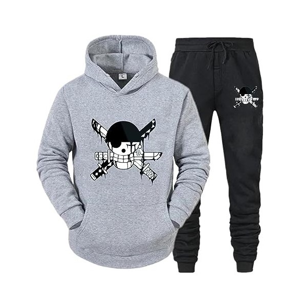 Femmes Hommes Survêtement Anime One Piece Sweats À Capuche Imprimés Hauts De Sport et Pantalons De Jogging Mode Sweat Ensembl