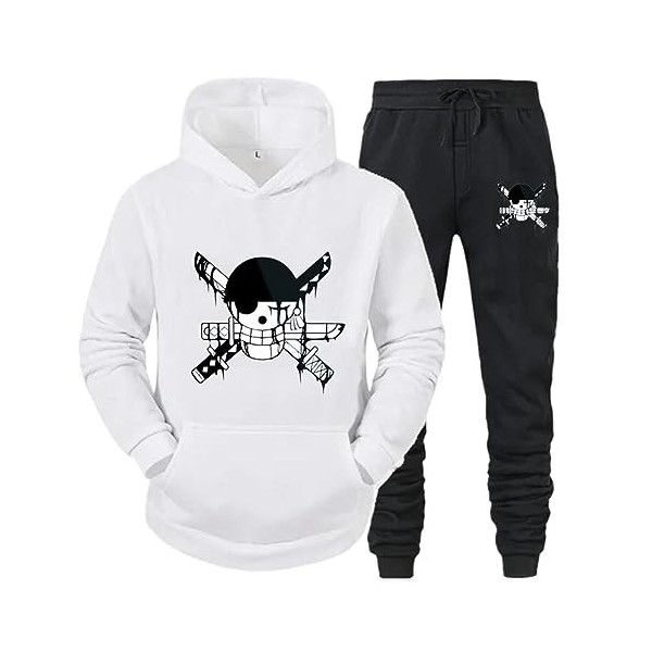 Femmes Hommes Survêtement Anime One Piece Sweats À Capuche Imprimés Hauts De Sport et Pantalons De Jogging Mode Sweat Ensembl
