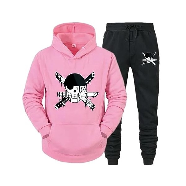 Femmes Hommes Survêtement Anime One Piece Sweats À Capuche Imprimés Hauts De Sport et Pantalons De Jogging Mode Sweat Ensembl