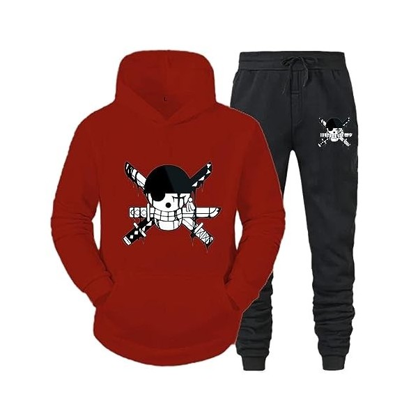 Femmes Hommes Survêtement Anime One Piece Sweats À Capuche Imprimés Hauts De Sport et Pantalons De Jogging Mode Sweat Ensembl