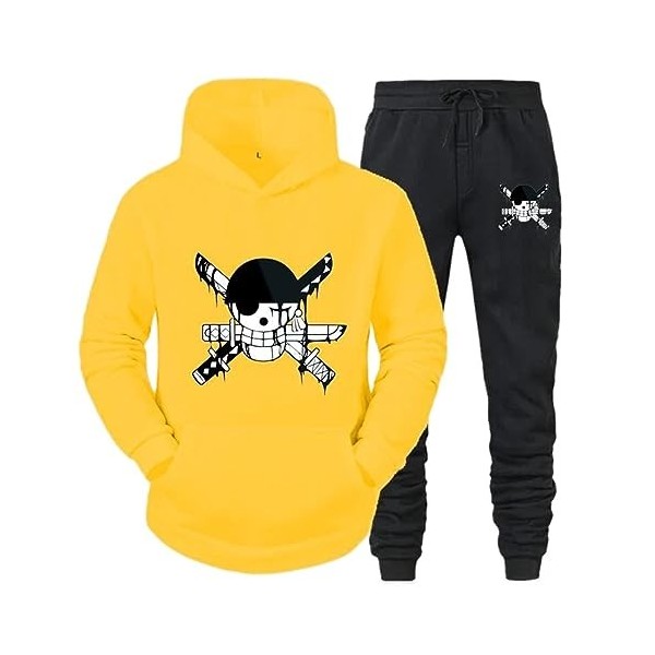 Femmes Hommes Survêtement Anime One Piece Sweats À Capuche Imprimés Hauts De Sport et Pantalons De Jogging Mode Sweat Ensembl
