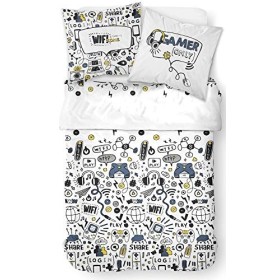 TODAY Parure Housse de Couette Ado Gamer, Blanc, 220x240