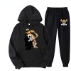 Anime One Piece Monkey D. Luffy Sweat À Capuche Hommes Sweat Automne Hiver Tops + Pantalon Ensemble Survêtement De Sport Cost