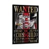 Poster One Piece Wanted de lanime Wanted - Impression sur toile - Décoration murale moderne pour chambre à coucher 30 x 45 